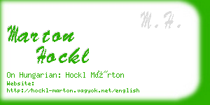 marton hockl business card